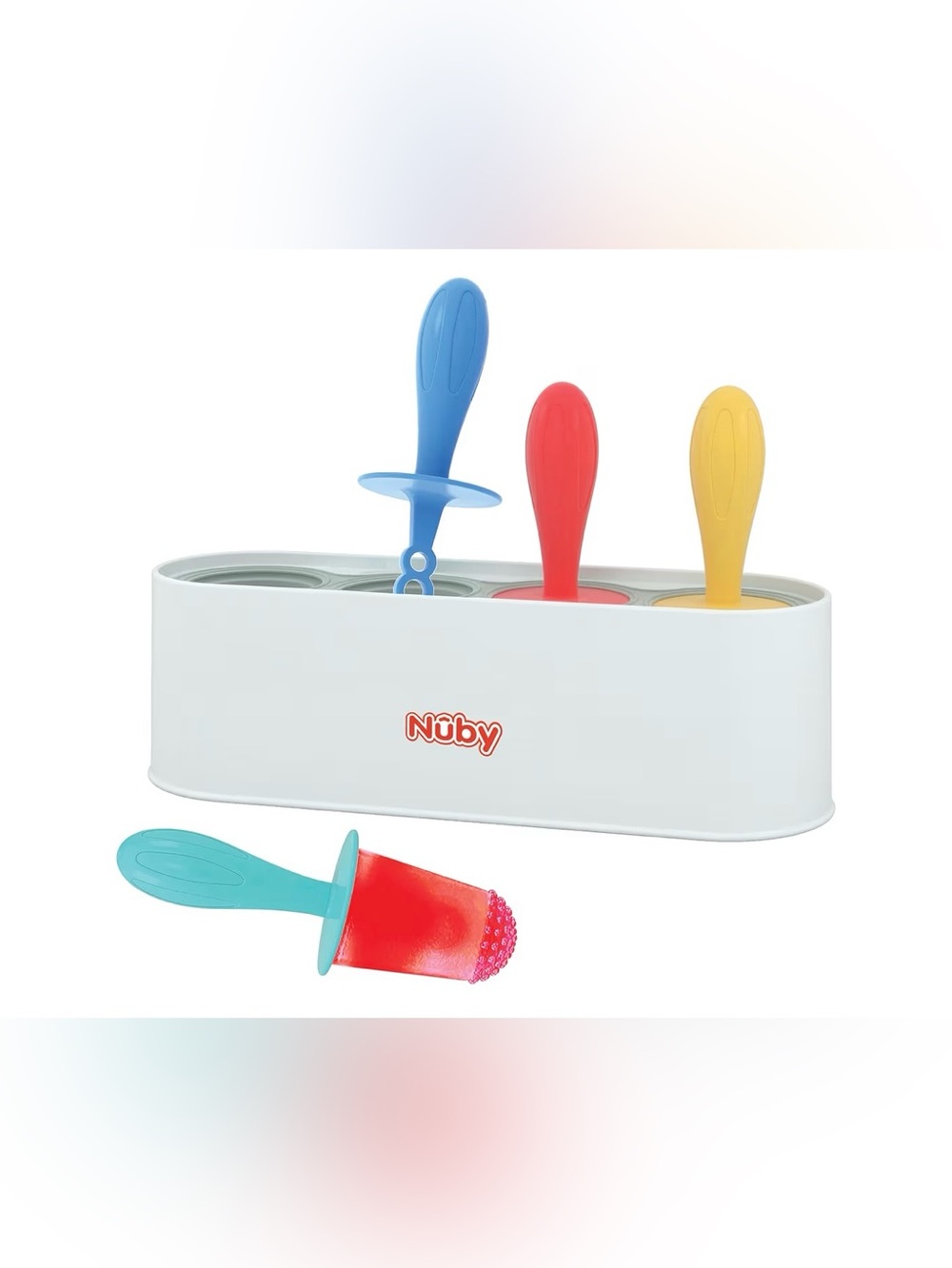 4 Nuby stick pops silicone popsicle mold baby toddler frozen treats ice cream